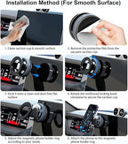 Vacuum Magnetic Car Phone Holder Stand,360° Adjustable Car Phone Mount for Magsafe with Suction Cup & Swivel Lock,Foldable Phone Holders for Your Car,Cell Phone Car Mount for iPhone & Android