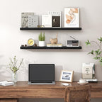 Heimlove Floating Shelves for Wall 32 Inch,Mounted Storage Wood Shelves with Invisible Brackets Hanging Shelf for Bedroom Liv