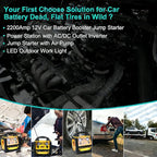 Jump Starter with Air Compressor 150PSI, Upgraded 2200A Peak 6 in 1 Portable Car Battery Booster, 12V Jump Box with 400W