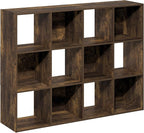 Furinno PELLI Book Shelf, 12-Cube Bookshelf, Cube Storage Organizer Bookcase, 11.7 x 47.6 x 36, for Living Room, Bedroom, Hom