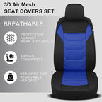 3D Air Mesh Car Seat Cover Full Set Washable and Breathable Premium Cloth Automotive Vehicle Seat Covers for Cars Interior, U