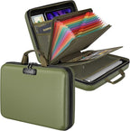 Fireproof Document Organizer Bag, 5200℉ File Organizer Safe Box, Hard Shell Document Bag with 13 Pocket Accordion File Folder