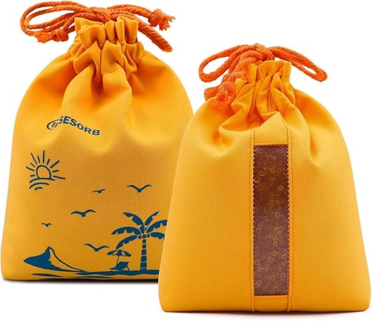 2X 1000 Gram Reachargeable Silica Gel Beads with 2 Cloth Bags, Indicating Moisture Absorber Desiccant Packs for Storage