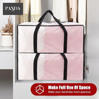 PANDA JOYS Extra Large Moving Bags with Zippers & Carrying Handles, Heavy-Duty Storage Tote for Space Saving Moving Storage, 