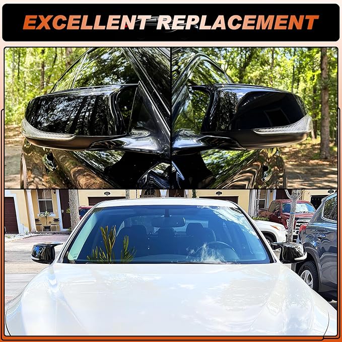 ACLONG Glossy Black Mirror Cover Caps Rearview Side Mirror Covers Fit for Infiniti Q50 2014-2022 Infiniti Q60 2017-2022 Left Driver Side Right Passenger Side-2 PCS