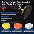 131 PCS 3 Inch Wet Dry Sanding Disc, GOH DODD Headlight Restoration Kit Drill Polishing Kit Sanding Attachment Hook Loop Sand