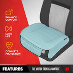 Motor Trend Seat Covers for Cars Trucks SUV, Faux Leather 2-Pack Mint Padded Car Seat Covers with Storage Pockets, Premium In