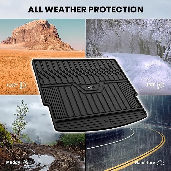 LASFIT Cargo Mat for Rogue 2021-2026, All Weather TPE Custom Fit Easy Clean Durable No-Curling Trunk Mat for Rogue 2026 2025 2024 2023 2022 2021 Cargo Liner, Black