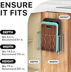 Simple Houseware Over the Cabinet Door Organizer Holder 2 Pack 13.5" Wx4.25 Dx18.5 H and 12.5" Wx3.6 Dx18.5 H Silver