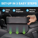 Car Cup Holder, Auto Front Seat Cup Holder, PU Leather Cover Cup Drink Holder, Car Seat Gap Filler Organizer, Side Cup Holder for Car Coin Bucket, Cell Mobile Phone Holder, Black