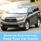Front Windshield Sun Shade Foldable Car Front Window Sun Shade Windshield Shade Custom Fit for 2014-2019 Toyota Highlander Block UV Rays Accessories Heat Keep Cooler