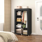 MOGELAFOO 35 Inch Portable Closet for Small Room, Clothing Organizer Storage Rack with Non-Woven Fabric Cover, 1 Clothes Hang