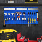 Goplus Garage Pegboard, Metal Pegboard Tool Organizer Kit with 3 Pegboards & 28 PCs Hanging Accessories, Heavy Duty Wall Orga
