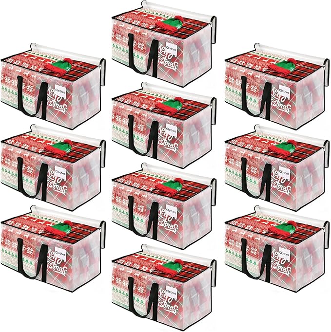 BlissTotes Clear Moving Bags Heavy Duty, 76L Extra Large Storage Bags with Zipper & Reinforced Handles, Waterproof PP Moving 
