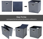 11 Inch Cube Storage Bins , Fabric Cube Organizer Bins with Handle, Foldable Cube Bins for Cloth or Accessary Storage, 11x11x