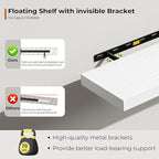 Fun Memories 72 Inch Floating Shelves for Wall, Fireplace Mantel Shelf with Invisible Heavy Duty Bracket, 8 Inch Deep Storage