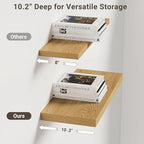 Vivelove 10" Deep Floating Shelves Over Toilet, 16" Wall Shelves for Bathroom Bedroom Kitchen Living Room Laundry Room, Moder