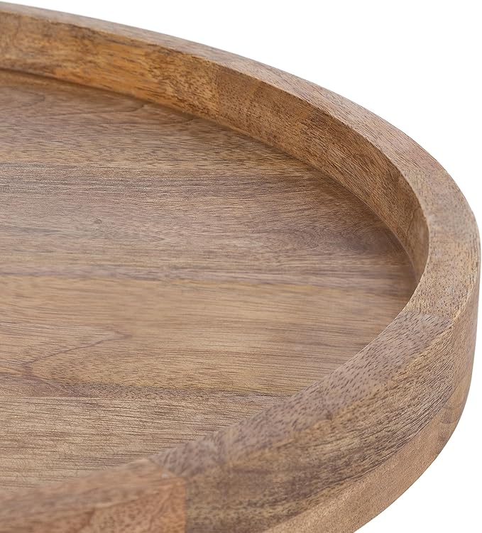 Kate and Laurel Halsey Round Lazy Susan Tray Organizer, 18 Inch Diameter, Transitional Round Countertop Organizer with Turnin