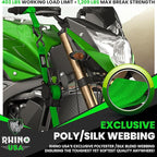 Rhino USA Retractable Ratchet Straps (2-Pack) - 1 Inch x 10 Feet (1,209lb Break Strength) - Auto Self Retracting Tie Down Straps for Truck, Cargo Trailer, Motorcycle, ATV, UTV - Green