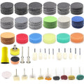 160Pcs 1inch Sanding Discs Hook and Loop 60 to 10000 Wet Dry Sandpaper with 1/8" Shank Backing Pad,Hand Sanding Block,Sponges