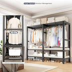Garment Rack with Cover, Heavy Duty Portable Wardrobe Closet 2000LB, Foldable Clothe Rack with Wheel, Clothes Rack for Hangin