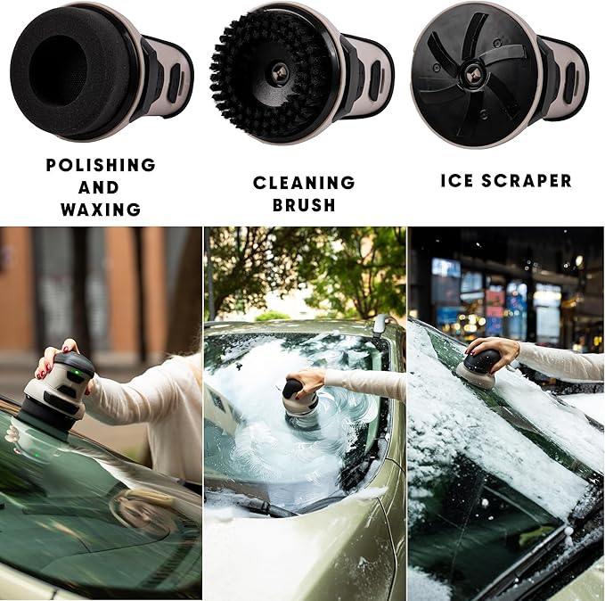 ZONETECH Electric Ice Scraper for Car Windshield, Electric Snow Scraper for Window, Ice Removal Tools Rechargeable with USB Cable, Cleaning Brush (3 in 1 Electric Ice Scraper Upgraded, 2 Pack)