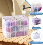VTG Bead Organizer Box, 84 Pcs Small Organizers, 3-Tier Bead Storage Containers Portable Organizer and Storage Box Stackable 