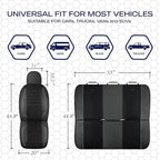 Skechers Air-Cooled Memory Foam Seat Cover,Mesh Thick Car Seat Covers,Piping Leather Car Seat Cover,Airbag Compatible,Automot