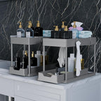 DEKAVA Under Sink Organizer 2 Pack，Bathroom Cabinet Organizer，2 Tier Sliding Cabinet Basket Organizer Drawer, Multi-Purpose B