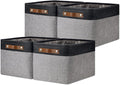 DULLEMELO Canvas Storage Bin with Handles, Fabric Bins for Shelves, Bedroom, Office,Nursery,Fabric Storage Baskets for Toys, 