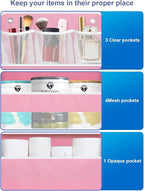 Over the Door Organizers Storage - 5 Shelf Hanging Storage shelves Door Organizer with Pockets, Anti Tilt 44 lb Load Behind D