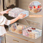 2pcs Sock Underwear Organizer, Sunoyar 16 Compartment Adjustable Dividers Tie Bras Socks Underwear Drawer Organizers for Clos