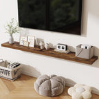 Fun Memories 72 Inch Fireplace Mantel Shelf, 10 Inch Deep Shelves for Display & Wall Storage, Rustic Wood Wall Shelf, Extra L