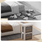 FHSQX 6 Pack Clothes Storage Bins with Metal Frame- Foldable Storage Bins for Clothes Linen Fabric Storage Box with Opening C