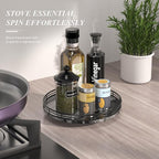 Marble Lazy Susan Turntable for Table Top – 10” Round Ancient Wood Grain Marble Tray Organizer for Dining Table, Kitchen Coun