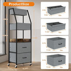 Baby Diaper Caddy Organizer and Storage - 5 Tier Rolling Cart with Dividers and Drawers, Mobile Utility Cart with Wheels for 