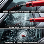 2 Pack Emergency Escape Tool, 2-in-1 Seatbelt Cutter & Window Breaker Hammer with Base, Glass Test Sheet & Whistles - Aluminu