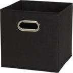 Household Essentials Foldable Fabric Storage Bins 6 Piece Set, Strong Poly-Woven Fabric, Sturdy Chipboard Sides, Grommet Fron
