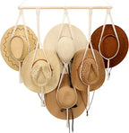 ZYP Macrame Hat Hanger Boho Hat Rack for Wall Hat Holder Display Organizer Bobo Hanging Hat Organizer Storage for Wide Brim H