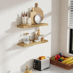 24 Inch Floating Shelves, 8 Inch Deep Floating Shelves for Wall, Hanging Shelf with Invisible Brackets, Deep Shelves for Bath