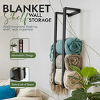 RELODECOR Blanket Wall Rack – Floating Shelf for Living Room & Bedroom, Rustic Wall-Mounted Blanket Holder, Bedding & Towel O