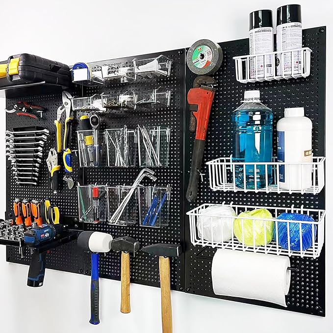 Peg Board,3 Pack 16-Inch X 24-Inch Heavy Duty Metal Peg Board Tool Organization Panels,Ideal for Storage Solutions in Garages