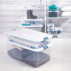 Sterilite 30-Pack Latching Box, Under Bed Storage Bins with Lids, Clear Plastic, 64 Quart - Heavy-Duty Organizing Containers 