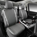 CAR PASS Bling Car Seat Covers Full Set, Shining Glitter Rhinestone Diamond Waterproof Faux Leather Interior Sets Universal Fit Automotive Glitter Crystal Sparkle Strips for Cute Women Girl, Gray