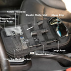 Car Visor Organizer, Sun Visor Organizer for Trucks Cars SUVs, Tactical Car Accessories with Zipper Visor Storage Pouch, Glasses Clip and Card Sleeve Pocket, Molle Visor Organizer with Panel (Black)
