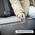 Universal Grey Anti-Slip Rear Car Seat Cover Size S - Faux Linen Bottom Bench Seat Cushion Fits Most of Vehicles Cars Truck S