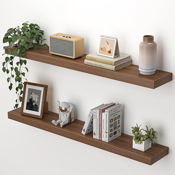 Heimlove 36 Inch Floating Shelves for Wall,Mounted Storage & Display Shelves for Bedroom,Living Room,Kitchen,Office,Set of 2,