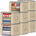 Fab totes 24 Gallons Clothes Storage, Foldable Thick Fabric Blanket Storage Bags, Containers for Organizing Bedroom, Closet, 