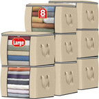 Fab totes 24 Gallons Clothes Storage, Foldable Thick Fabric Blanket Storage Bags, Containers for Organizing Bedroom, Closet, 