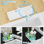 Cisily Sponge Holder for Kitchen Sink, Sink Caddy Organizer with High Brush Holder, Kitchen Countertop Organizers and Storage
